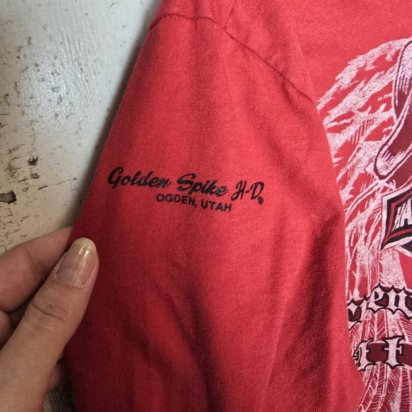 Harley Davidson 2010 Screw It Lets Ride Ogden Utah Red Long Sleeve Womens Large - Picture 6 of 9